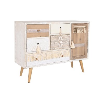Skänk DKD Home Decor Gran Naturell Bomull (106 x 35 x 81 cm)