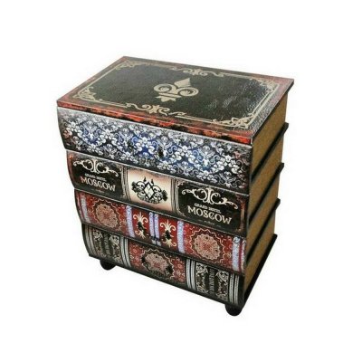 Byrå DKD Home Decor Trä Boken Vintage PU (40 x 30 x 56 cm)