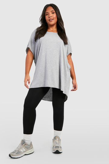 Plus - Oversize T-Shirt I Återvunnet Tyg, Grey