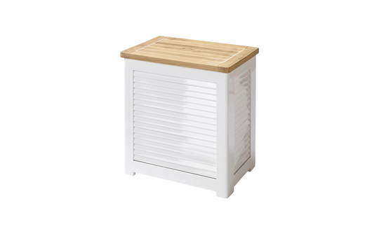 LAURA Förvaringsbänk Liten Vit/Teak