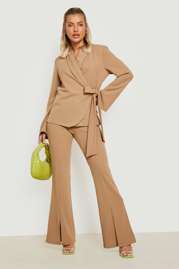 Kavaj Med Knytdetaljer, Beige