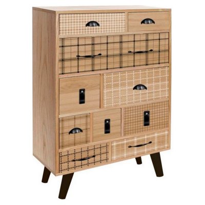 Byrå DKD Home Decor Naturell Svart Paulowniaträ (60 x 26 x 94 cm)