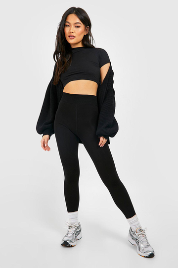 Högmidjade Leggings Med Mjukt Foder, Black