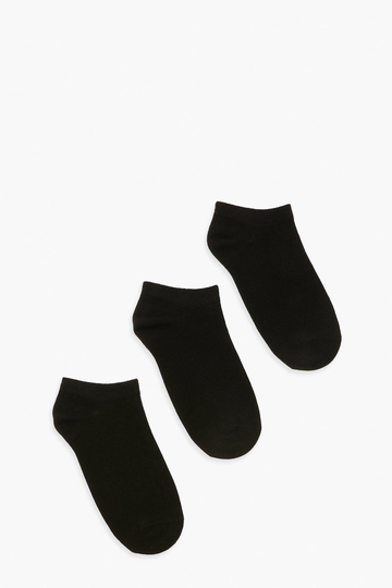Sneakerstrumpor (3-Pack), Black