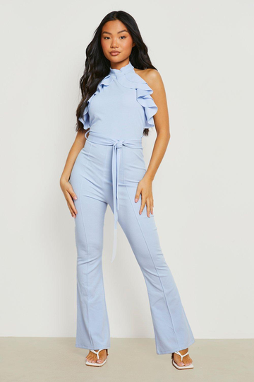 Petite - Jumpsuit Med Hög Hals Och Volanger