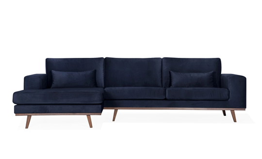 STOCKHOLM Divansoffa Vänster Velvet Edition Blå