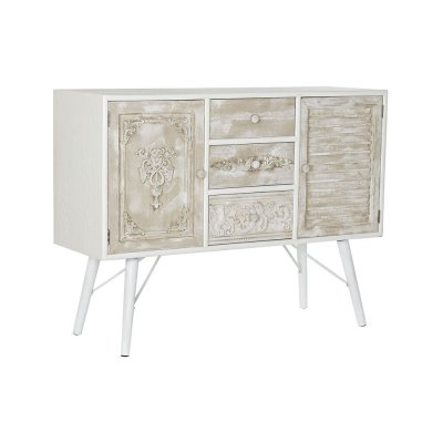 Skänk DKD Home Decor Vit Gran Beige MDF (107 x 36 x 81 cm)