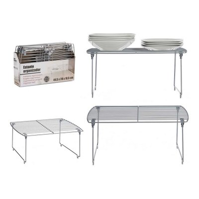 Hopfällbar hylla Metall Silvrig (28 x 18,5 x 44,5 cm)