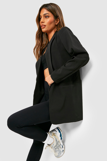 Basic Kavaj Med Rynkad Ärm, Black