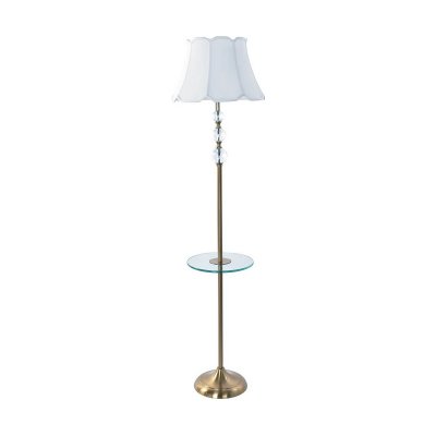 Golvlampa DKD Home Decor Gyllene Metall Bomull Vit Marmor 50 W (40 x 40 x 162 cm)
