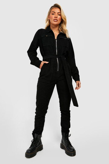 Boilersuit I Manchester Med Cargofickor Och Bälte, Black