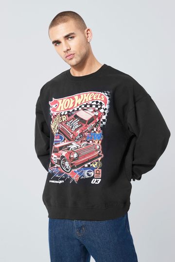 Hot Wheels Oversized Sweatshirt, Black
