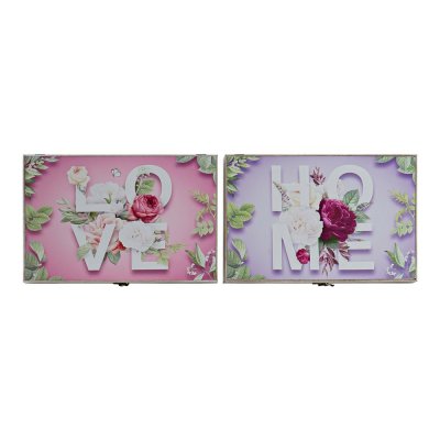 Omslag DKD Home Decor Räknare Rosa Trä MDF Lila (2 pcs) (46 x 6 x 32 cm)