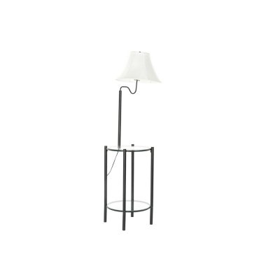 Golvlampa DKD Home Decor Svart Polyester Metall Glas (39 x 45 x 148 cm)