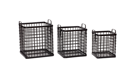 FÖRVARINGSKORG 3-pack Svart