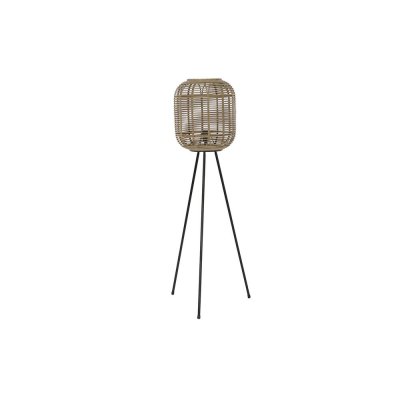 Golvlampa DKD Home Decor Blad Naturell Svart Metall Bambu 40 W (31 x 31 x 116 cm)
