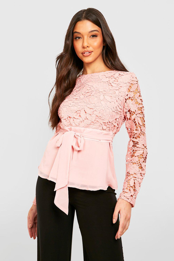 Topp Med Spets, Beige