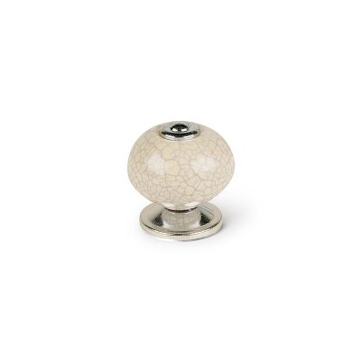 Dörrhandtag Rei Rund Vit Porslin 4 Delar (Ø 4 x 3,6 cm)