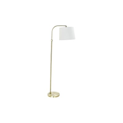 Golvlampa DKD Home Decor Gyllene Metall Polyester linne Vit Glam (26 x 33 x 158 cm)