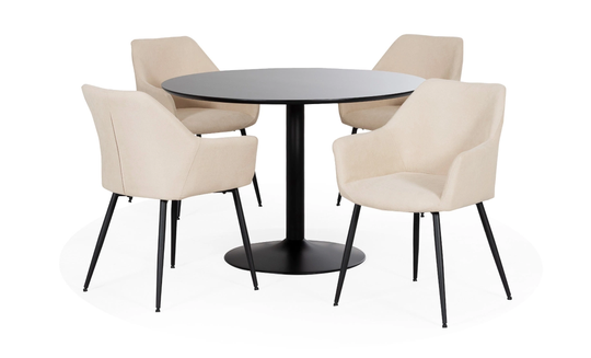 BERGEN/RILEY Matgrupp 4 Stolar Beige