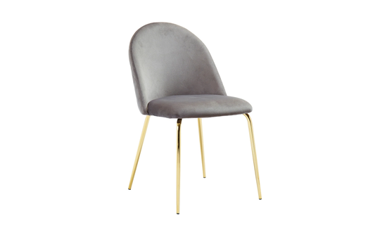 OLIVIA Stol Velvet Grå/Mässing