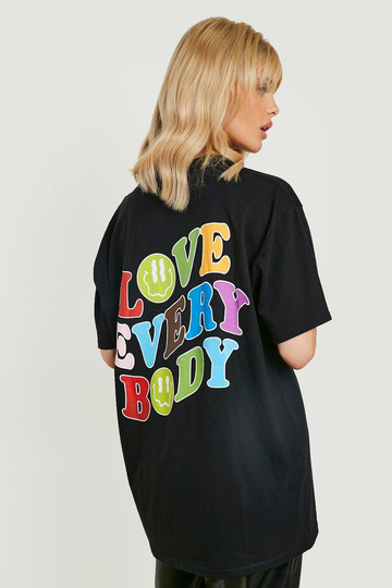 Pride Love Oversize T-Shirt Med Tryck, Black