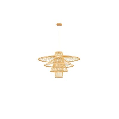 Taklampa DKD Home Decor Ljusbrun Bambu 50 W (70 x 70 x 43 cm)