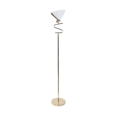 Golvlampa DKD Home Decor Glas Gyllene Metall Fjäril Glam (26 x 26 x 160 cm)