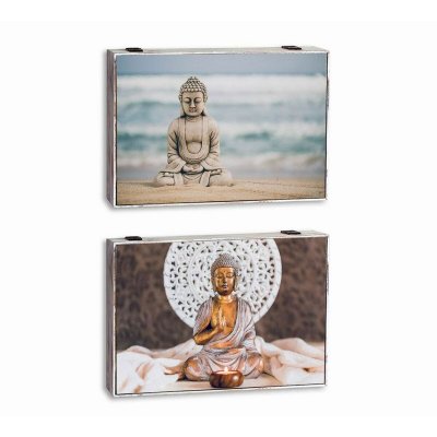 Omslag DKD Home Decor Buddha Räknare 46,5 x 6 x 31,5 cm 2 antal Trä MDF