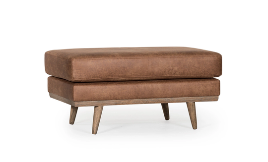 STOCKHOLM Leather Fotpall Cognac