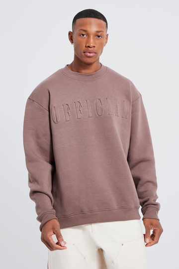Official Oversized Sweatshirt Med Tryck, Beige
