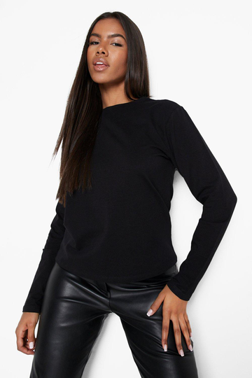 Basic Långärmad T-Shirt, Black