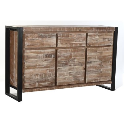 Skänk DKD Home Decor Naturell Svart Metall Akaciaträ (140 x 40 x 85 cm)