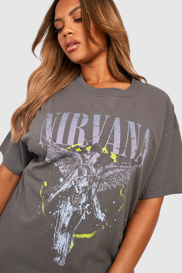 Plus - Nirvana Neon Pop T-Shirt, Grey