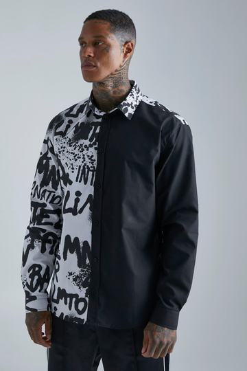 Oversized Skjorta I Bomullspoplin, Black
