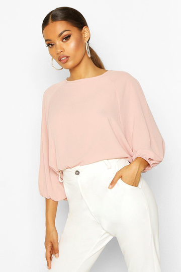 Blus Med Fladdermusärm, Pink