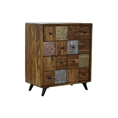 Byrå DKD Home Decor Silvrig Gyllene Metall Brun Koppar Akaciaträ Modern (87 x 47 x 101 cm)