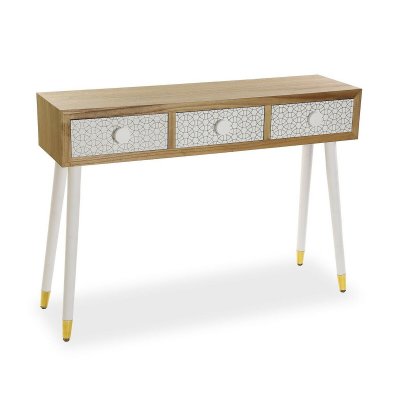 Hallmöbel med 3 lådor Versa Brun Vit Trä MDF (40 x 75 x 80 cm)