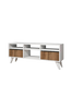 Tv-bänk Swift, vit, valnöt, 120x30x47 cm