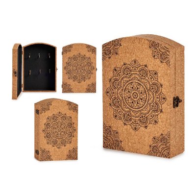 Nyckelskåp Mandala Brun MDF Kork (20 x 7,5 x 29 cm)