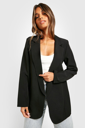 Basic Långärmad Loose Fit Kavaj, Black