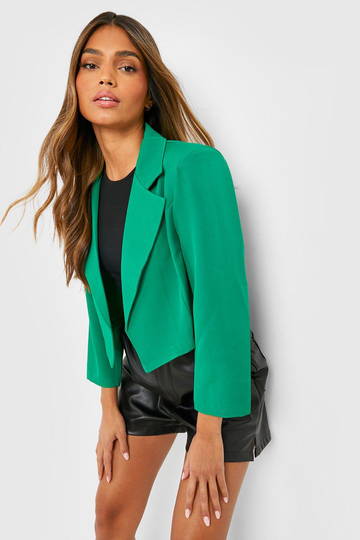 Basic Kort Kavaj Med Låg Skärning, Green