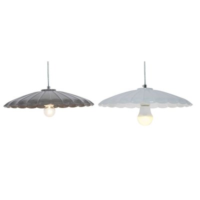 Taklampa DKD Home Decor Metall Vit (34 x 34 x 9 cm) (2 pcs)
