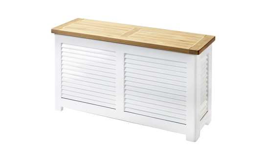 LAURA Förvaringslåda Vit/Teak