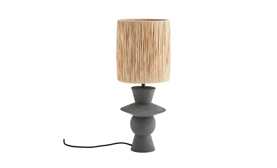 BORDSLAMPA Grå/Natur