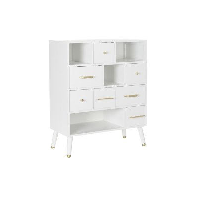 Byrå DKD Home Decor Naturell Metall Vit Kräm Melamin (76 x 34 x 94 cm)