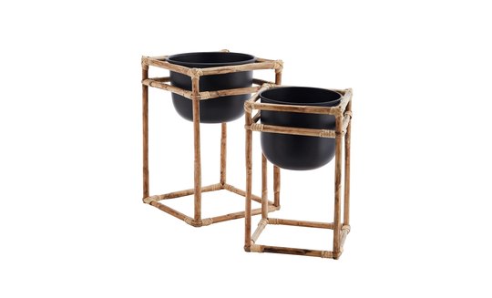 PIEDESTAL Krukor 2-pack Bambu