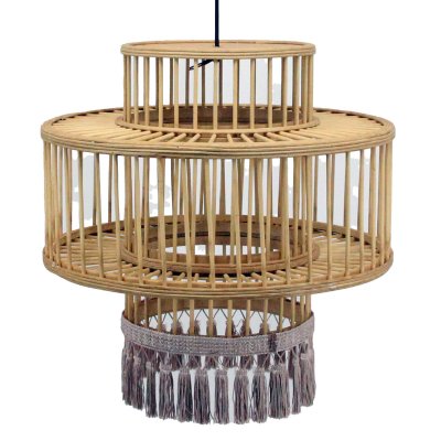Taklampa DKD Home Decor Brun Rattan Frans Urban (45 x 45 x 46 cm)