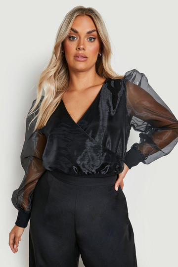 Plus - Body I Organza Med Omlott, Black