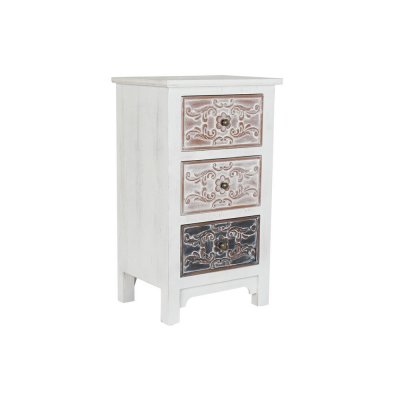 Byrå DKD Home Decor Brun MDF Vit Mörkbrun Arab (48 x 36 x 81 cm)